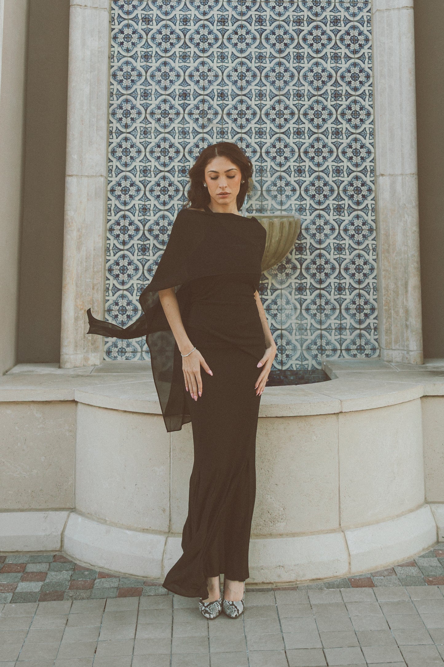 Sara Top with Chiffon Scarf