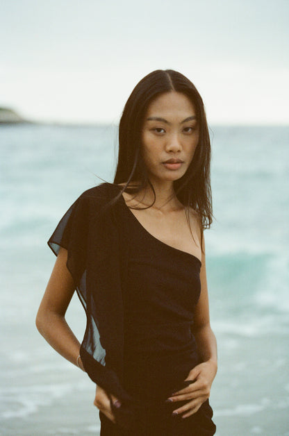 Sara Top with Chiffon Scarf
