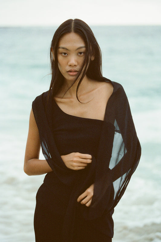 Sara Top with Chiffon Scarf